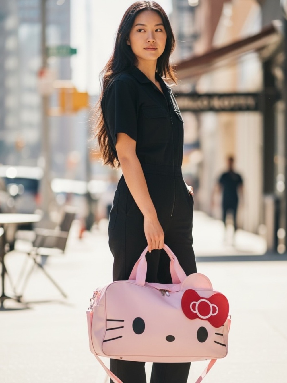 Sanrio Hello Kitty Pink "Big Face" Duffel Bag – Large Travel Weekender